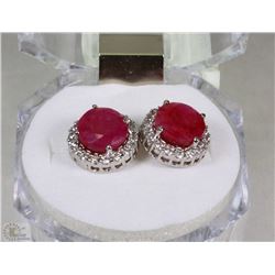 #7-NATURAL RED RUBY .925 SOLID SILVER EARRINGS