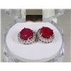 Image 1 : #7-NATURAL RED RUBY .925 SOLID SILVER EARRINGS