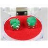 Image 1 : #1-NATURAL EMERALD .925 SOLID SILVER EARRINGS