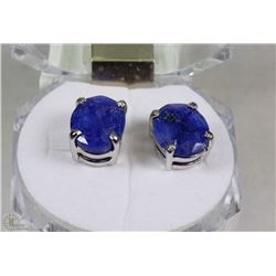 #10-NATURAL SAPPHIRE .925 SOLID SILVER EARRINGS