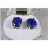 Image 1 : #10-NATURAL SAPPHIRE .925 SOLID SILVER EARRINGS