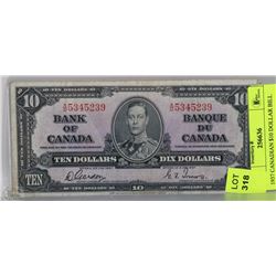 1937 CANADIAN $10 DOLLAR BILL