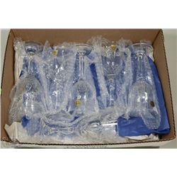 BOX W/4 CRYSTAL WINE GOBLETS & TWO