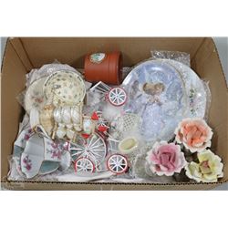 BOX W/CHINA CUPS & SAUCER SETS, 3-PC