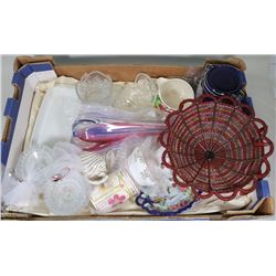 FLAT W/ENGLAND FINE CHINA, ART GLASS