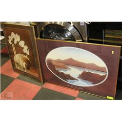 PAIR OF 2 FRAMED GALLERY PICTURES;