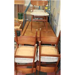 VINTAGE TABLE WITH 6 CHAIRS AS IS