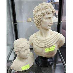 CEASAR AND CLEOPATRA BUSTS 18" AND 10"