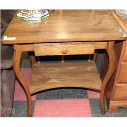 1930'S OAK STAND WITH DRAWER