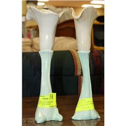 SET OF 2 VINTAGE PORCELAIN "CALA LILY" BUD VASES,