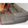 Image 1 : LARGE 'L' SHAPED GREY LEATHERETTE CHAISE LOUNGE
