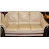 Image 2 : WHITE LEATHERETTE SOFA AND LOVE SEAT AS IS