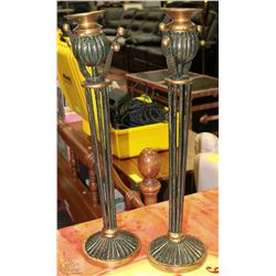 PAIR OF PILLAR CANDLE HOLDERS