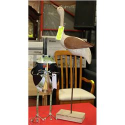 SEA BIRD 25" TALL & METAL FROG 14" TALL