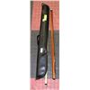 Image 1 : 2 PIECE POOL CUE IN LEATHER CASE