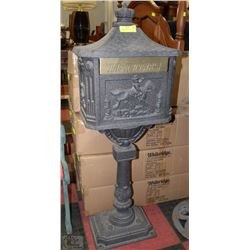 CAST IRON LARGE STANDING MAILBOX WITH KEY
