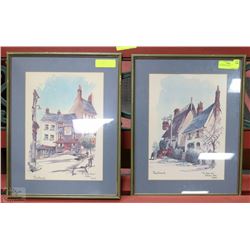 2 PUB PRINTS FRAMED