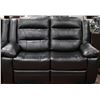 Image 2 : NEW BLAKE BLACK LEATHERETTE RECLINING SOFA