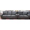 Image 1 : NEW CYRUS GREY LEATHERETTE SOFA AND LOVE SEAT
