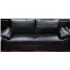 Image 2 : NEW BLACK LEATHERETTE WITH WHITE STITCHING SOFA