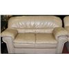 Image 2 : DARK BEIGE LEATHERETTE SOFA AND LOVE SEAT