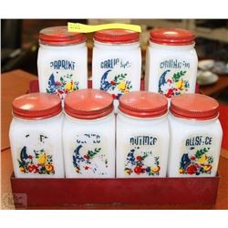 VINTAGE MILKGLASS SPICE CONTAINER SET