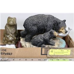 CANADIAN ROCKIES  BEAR ORNAMENT WITH STONE BEAR &