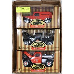 3 DIE CAST METAL FORD TRUCKS NEW IN BOXES