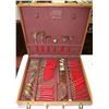 Image 1 : NICKEL BRONZE CUTLERY SET IN WOODEN CASE