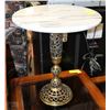 Image 1 : ROUND MARBLE TABLE WITH BRASS BASE