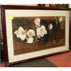 FLOWER PICTURE WITH WOOD FRAME