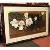 Image 1 : FLOWER PICTURE WITH WOOD FRAME