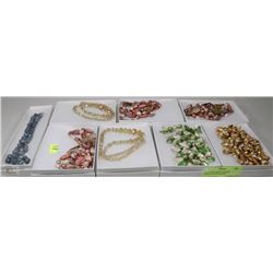 8 NEW FASHION BEADED NECKLACES IN BOXES