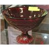 Image 1 : LARGE CRANBERRY CRYSTAL FRUITBOWL ON PEDESTAL
