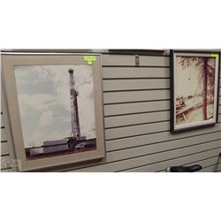 LOT OF 2 FRAMED PICTURES OF AN 79'S OIL RIG
