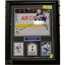 PHIL KESSEL PICTURE FRAMED WITH HOCKEY CARDS