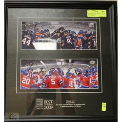 FRAMED HOCKEY PRINT OF OILERS AND OIL KINGS
