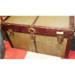 ANTIQUE METAL CHEST 18" X 19" X 34"