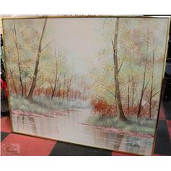 LARGE PAINTING ON CANVAS ARTIST SIGNED J.ALLEN