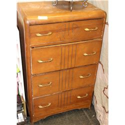 WOOD 4 DRAWER CHEST OF DRAWERS