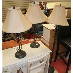 3 PC MATCHING LAMP SET
