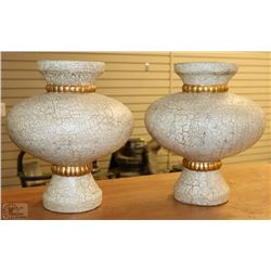 PAIR OF CRACKLE FINISH VASE