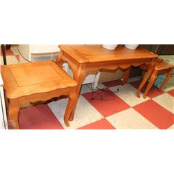 PINE 3 PC SOFA AND END TABLE SET