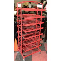 LARGE RED DISPLAY SHELF
