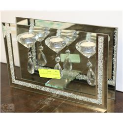 MIRRORED TRIPLE TEALIGHT HOLDER