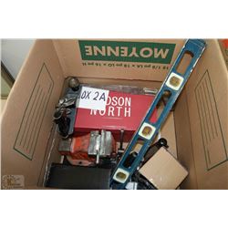 BOX 2 INCLUDES COPPER TUBING CUTTER, HAND PLANE W/