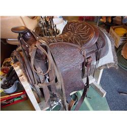 15" Saddle, Bridle, Saddle Blankets, Saddle Tree (Pleasure Saddle)