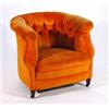 Image 1 : Edwardian button upholstered tub chair on t…