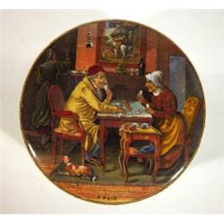 Victorian pot lid and base, printed with a …