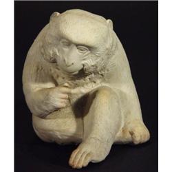 Seated bisque monkey, 16cm high…